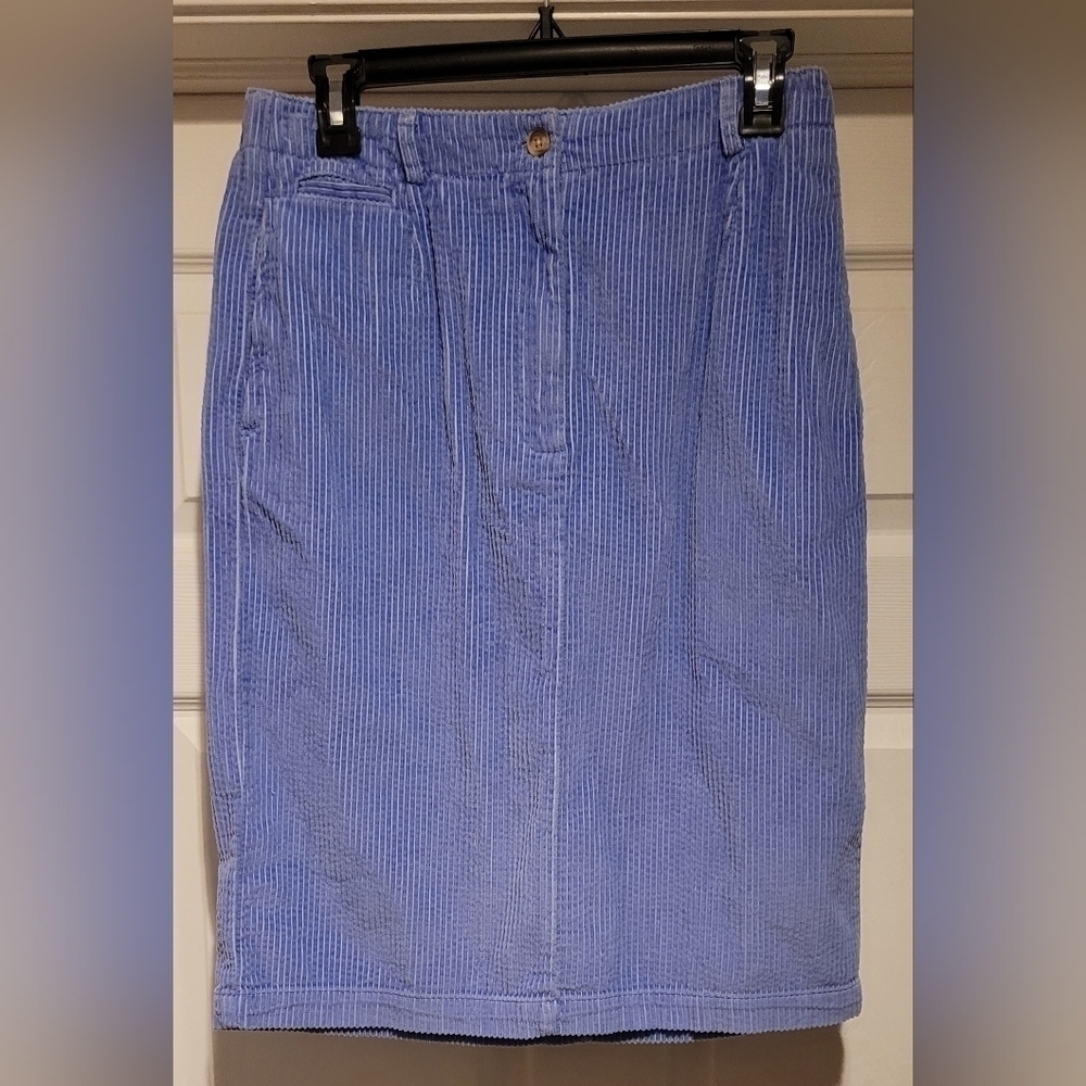 NWT Talbots Petites Women's Blueish Purrple Courdoroy Skirt 100% Cotton Size 8P